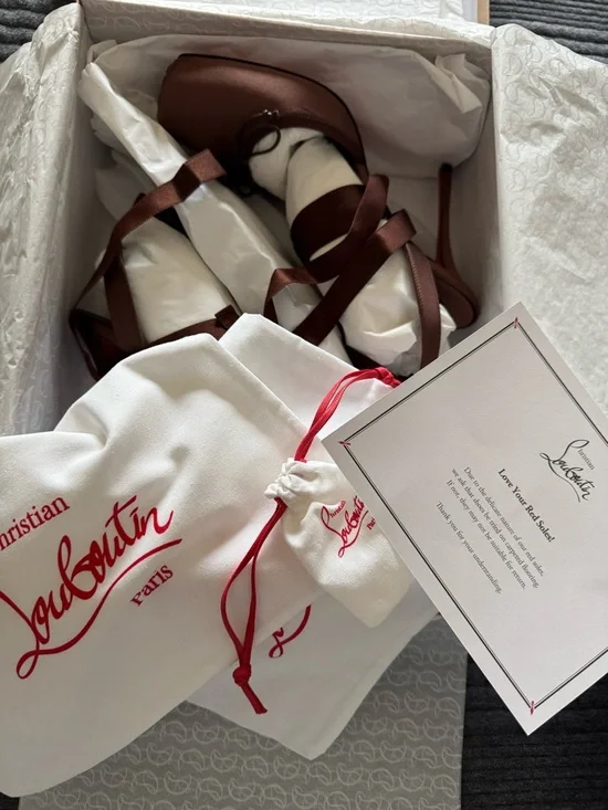 Christian Louboutin Cassia Lace Up Satin Pumps in Nude 8 - size 39.5 - Picture 8 of 12